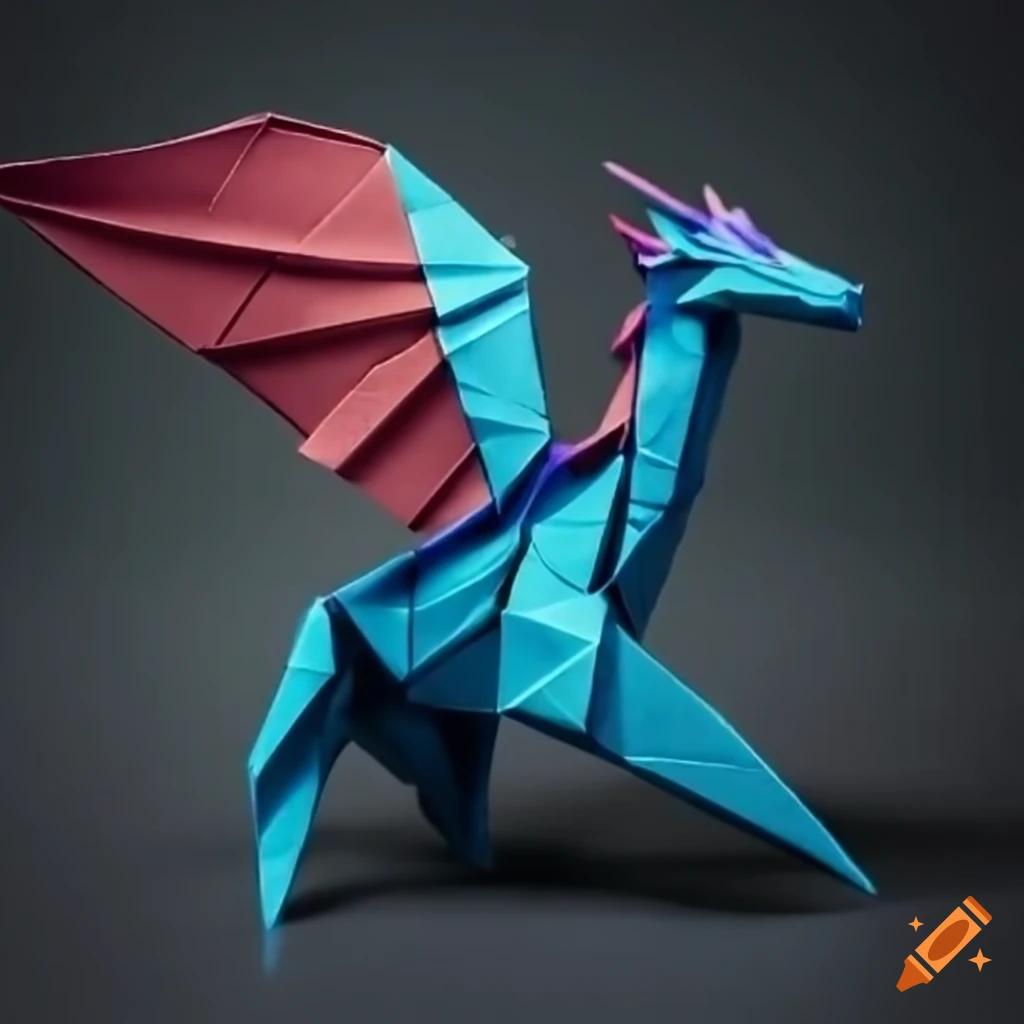 colorful origami dragon