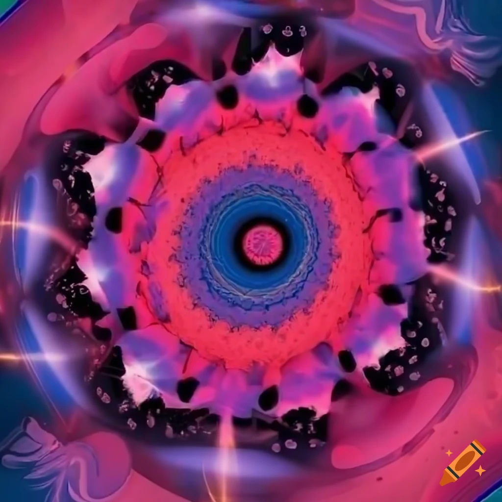 abstract motion design of a spiraling star shape