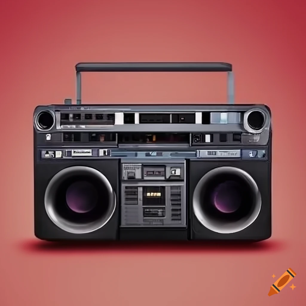 high-resolution image of a 2000s boombox