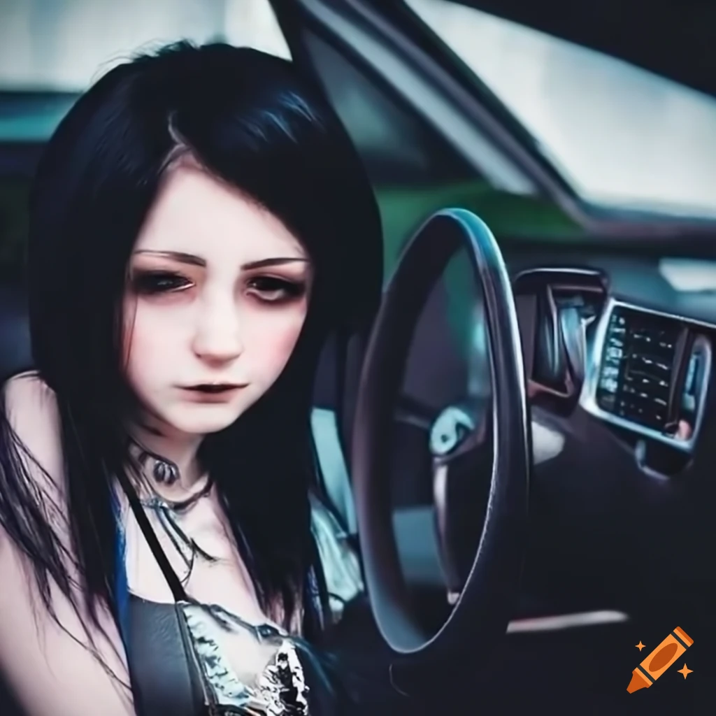 emo girl in a Nissan 300zx