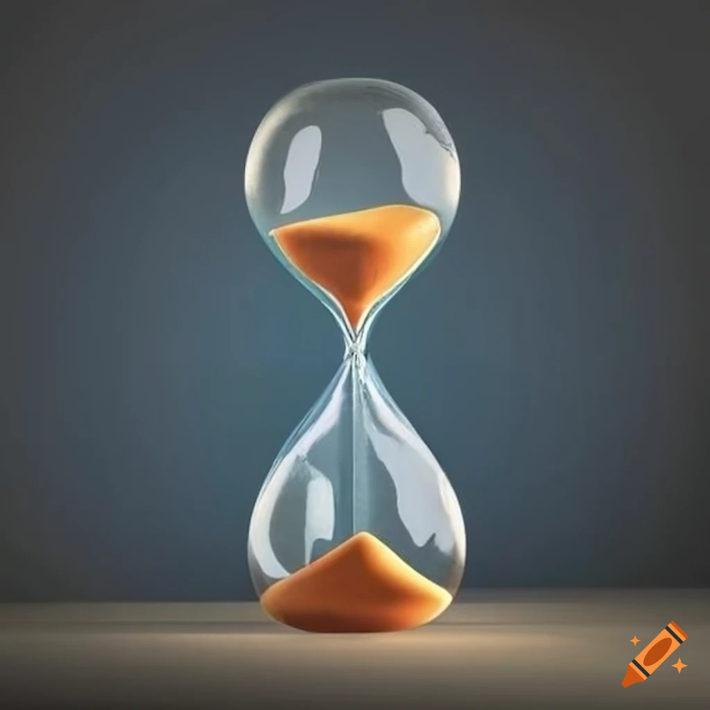 vintage hourglass with clock inside