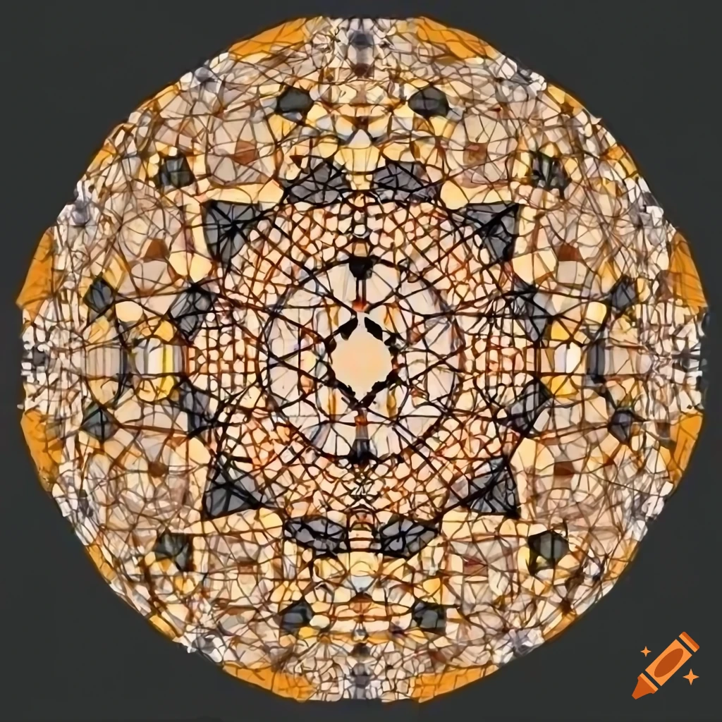 abstract art with ochre tones and geometric shapes