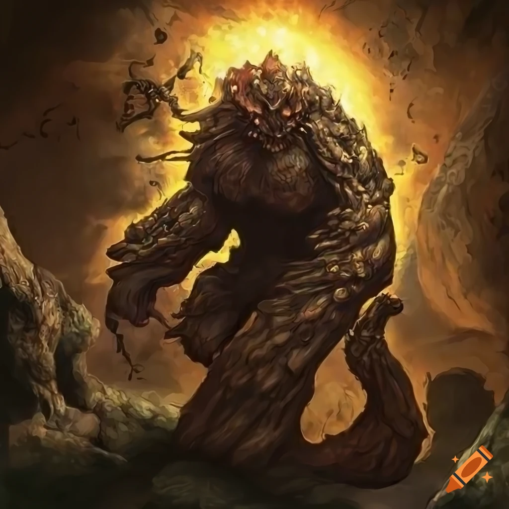 detailed fantasy art of an earth elemental