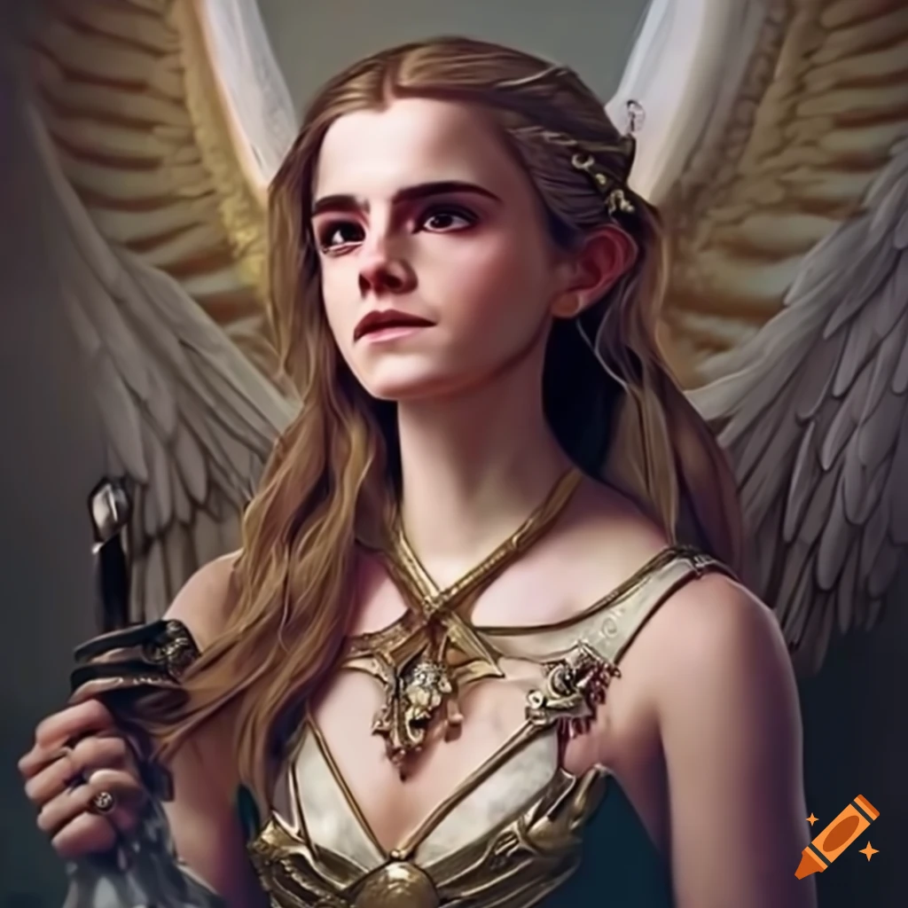 Elegant fusion archangel girl with medieval accessories on Craiyon