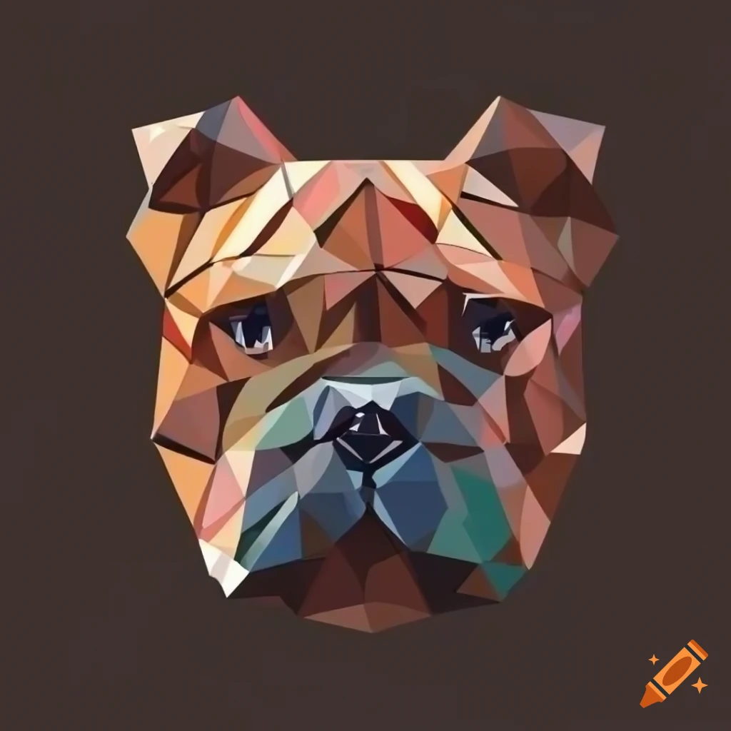 geometric vector logo of a bulldog
