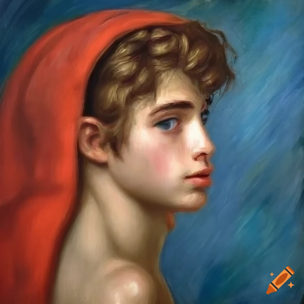 detailed painting of a powerful male god
