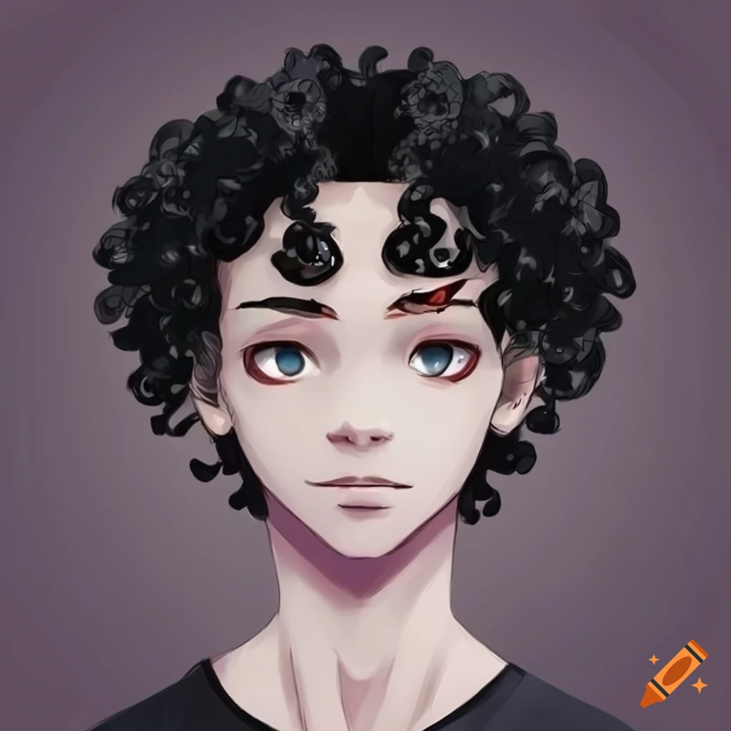 Illustration of a male animeinspired character with unique hairstyle