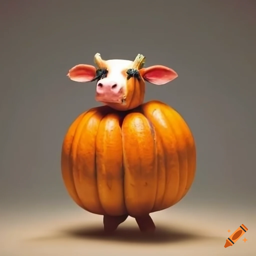 pumpkin cows sculpture