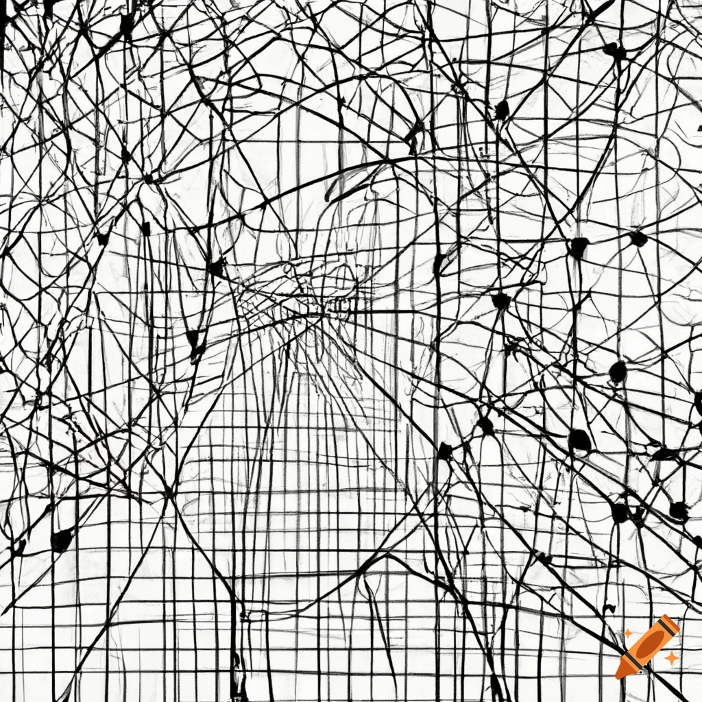 abstract digital art of network lines