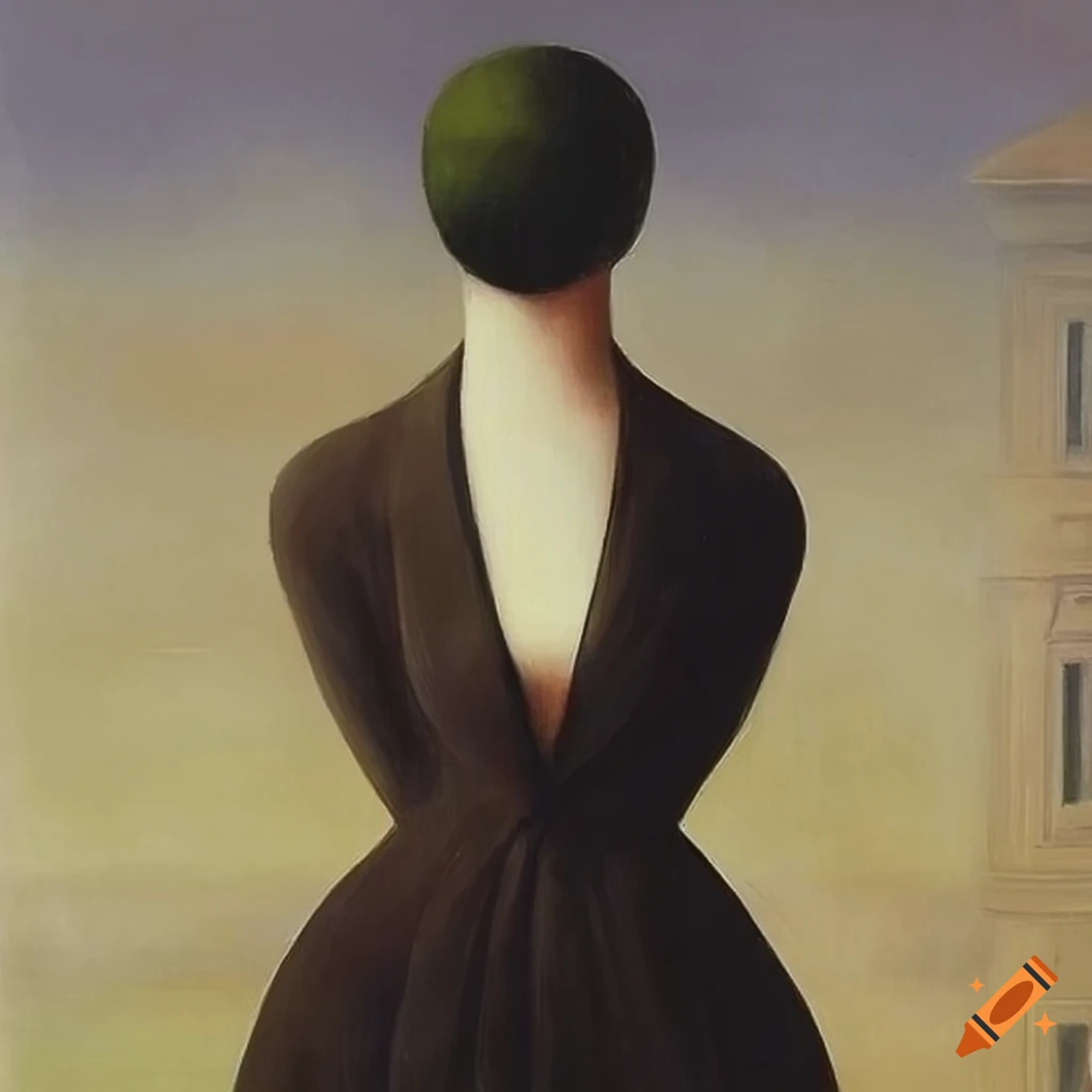 painting of a beautiful French woman by Rene Magritte