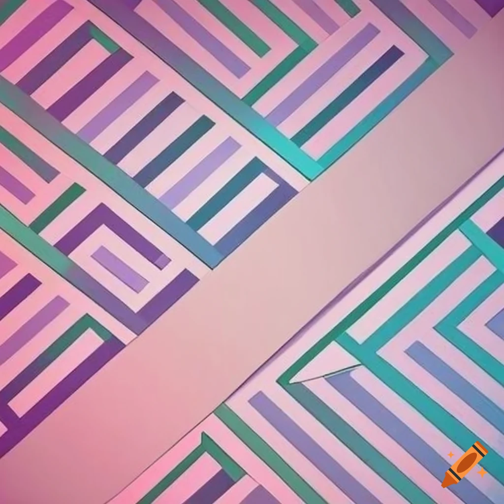 abstract art deco design in pastel colors