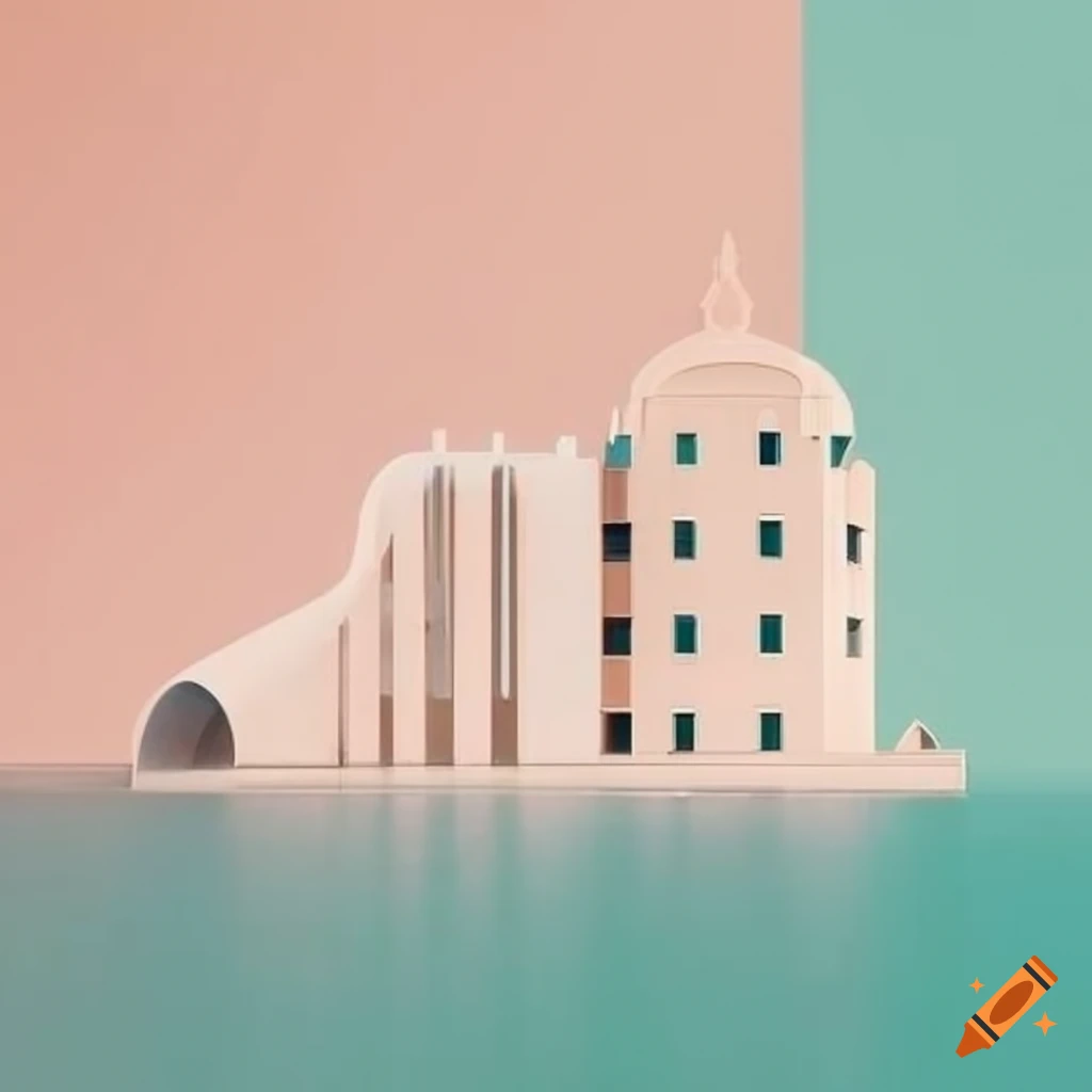 Photo inspiration: Minimalist Art Deco Color Trends 2023 Reference: Minimalist Art Deco Architecture In Pastel Colors On Craiyon