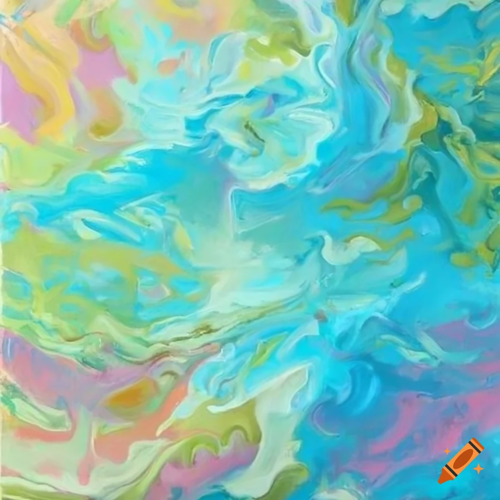 abstract art deco painting in pastel colours