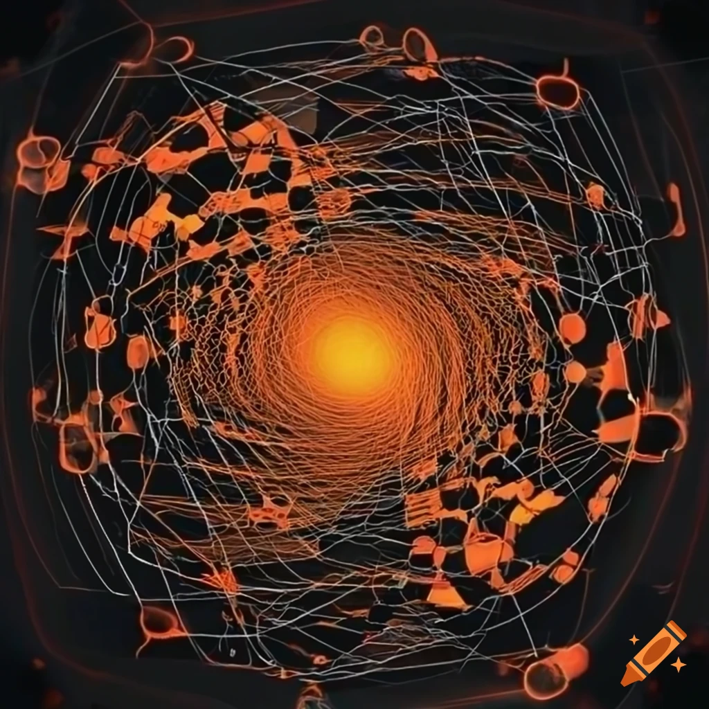 black and orange network map