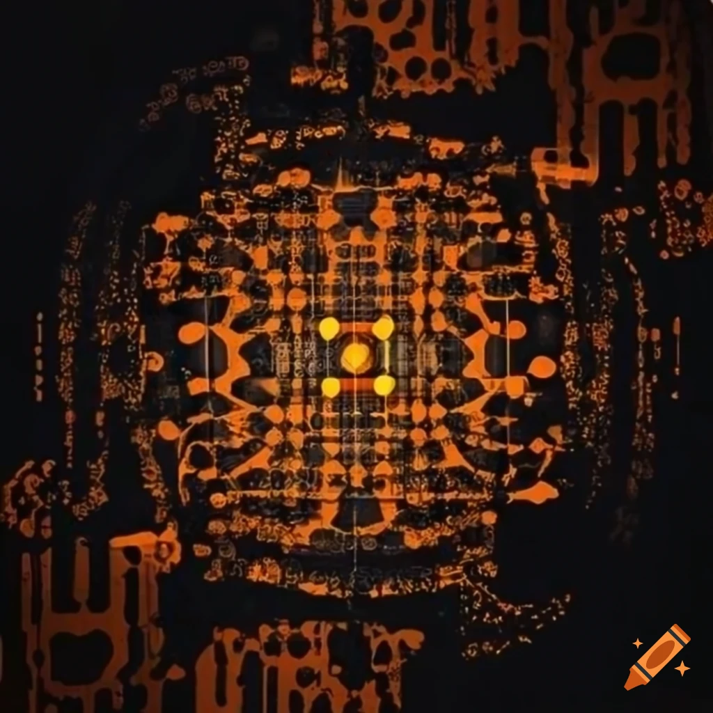 black and orange network map
