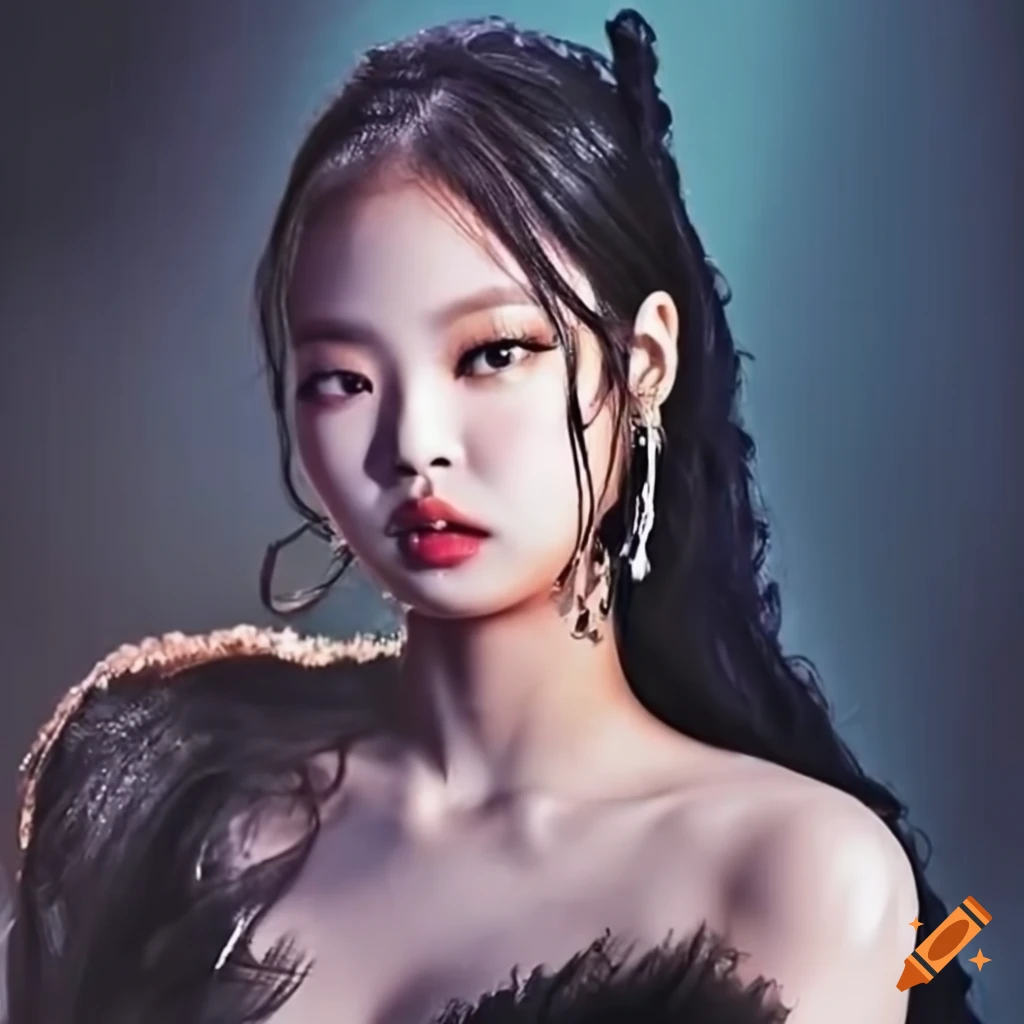 Jennie kim of blackpink as a black swan on Craiyon