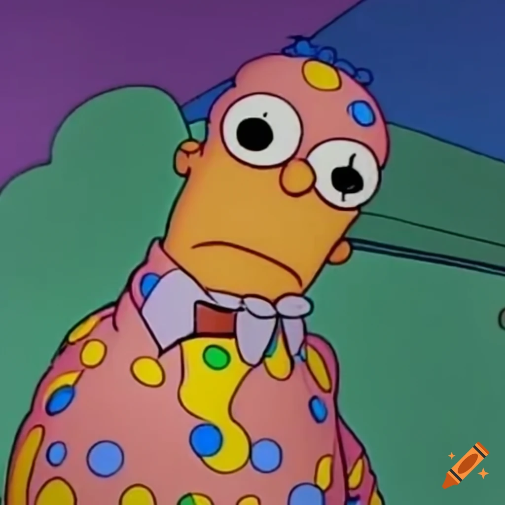 Simpsons screencap with Mr. Blobby
