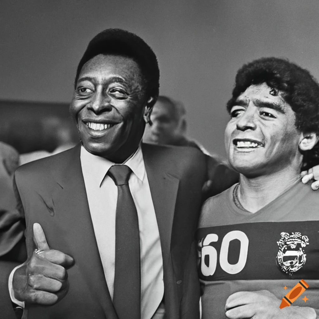 Pele and maradona together on Craiyon