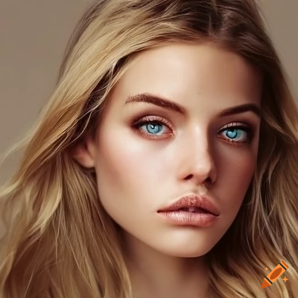 portrait of a gorgeous woman with dirty blond hair and brown eyes
