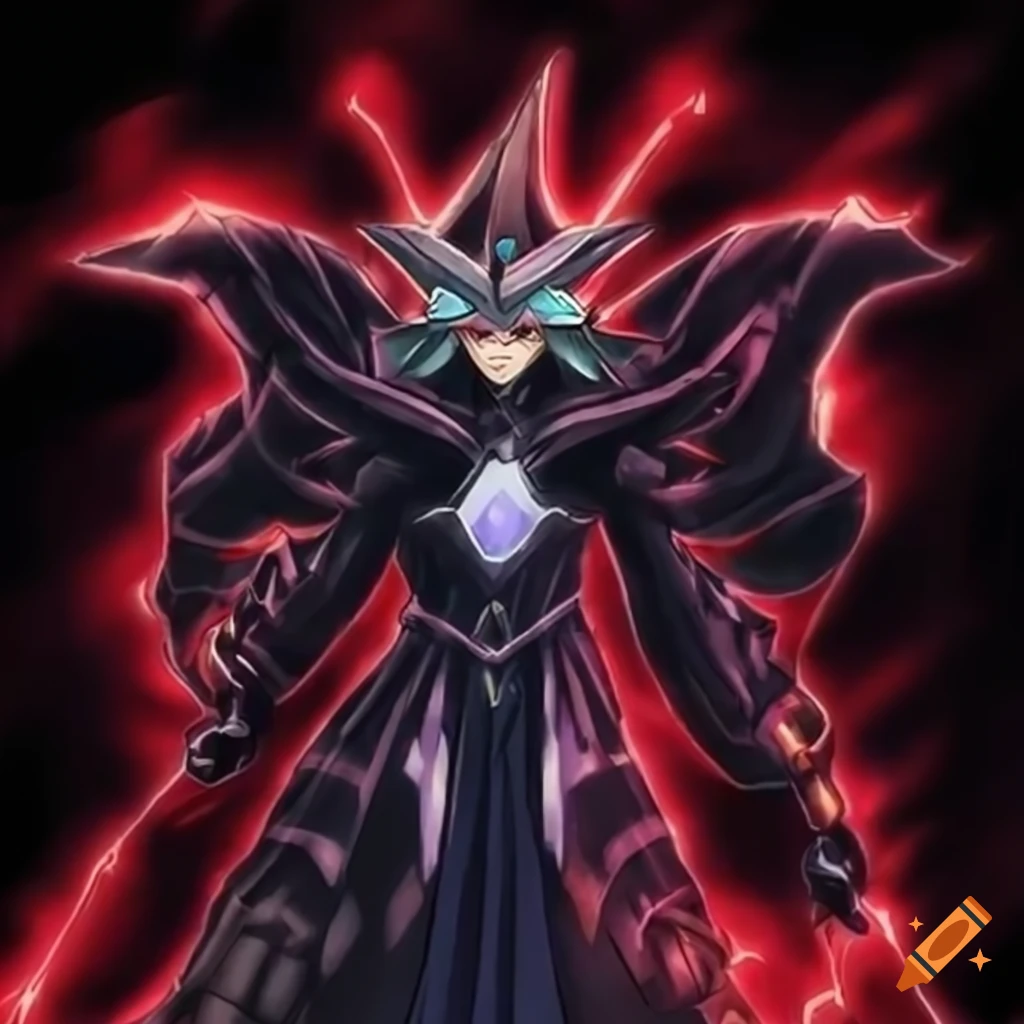 dark magician in yugioh art style