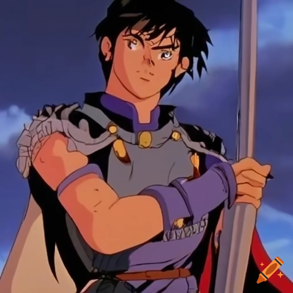 anime depiction of a medieval soldier inspired by The Lord of the Rings