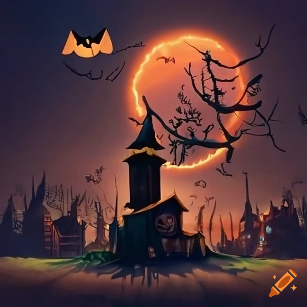 halloween town illustration
