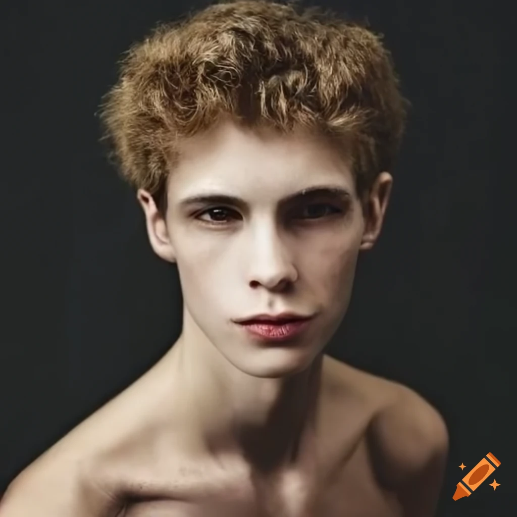 close-up of a young male ape