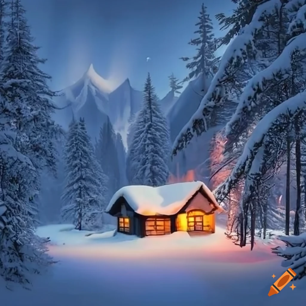 snow-covered landscapes and cozy cottages in winter