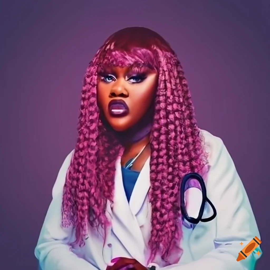 Cupcakke as a doctor listening to heartbeat