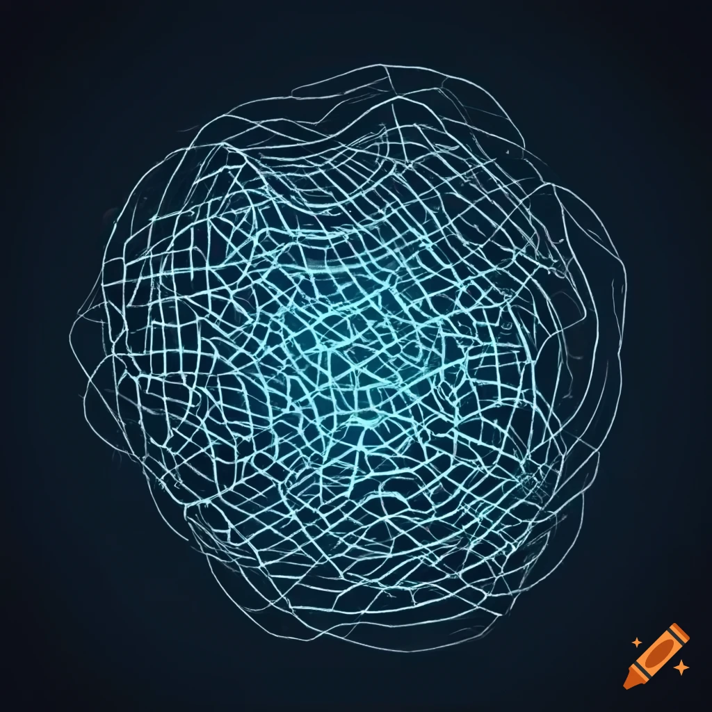 Abstract digital art of network lines on Craiyon
