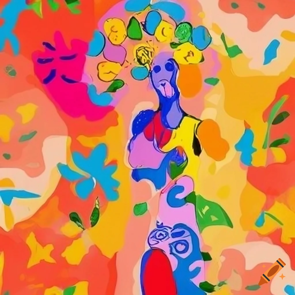 vibrant doodle art inspired by Matisse