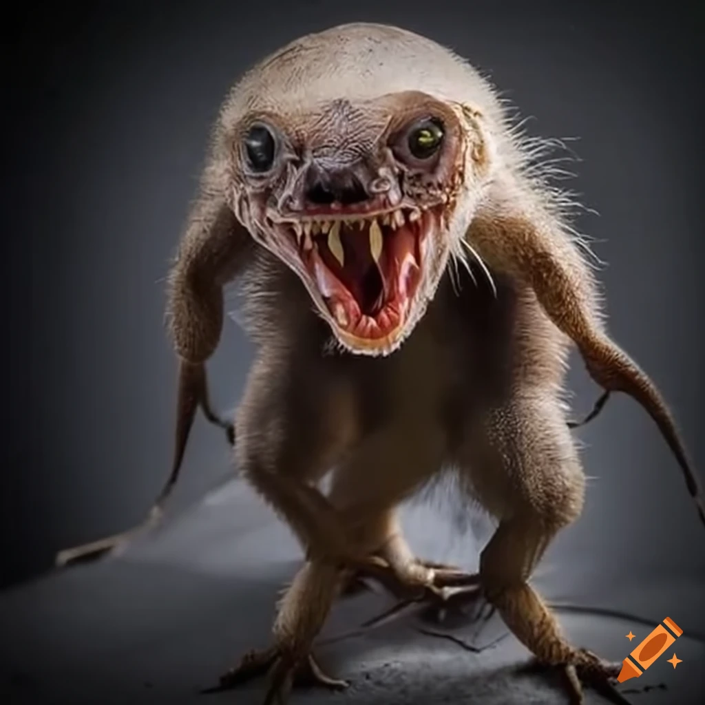 illustration of a weasel-headed scorpion monster