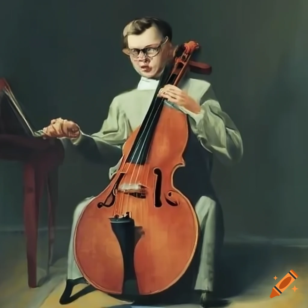 Dmitri Shostakovich playing the cello