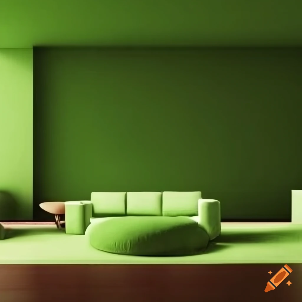3D render of a retrofuturistic lounge area