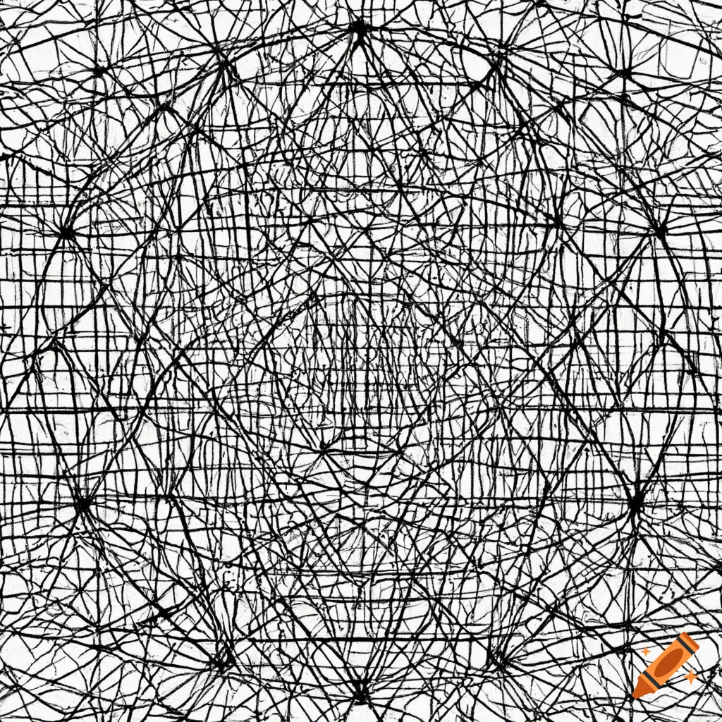 Abstract lines representing a network on Craiyon