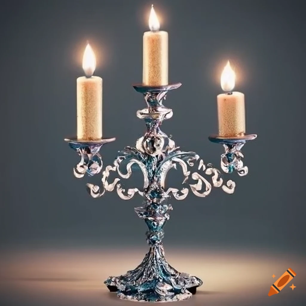 glittery ornamental candlestick candelabrum