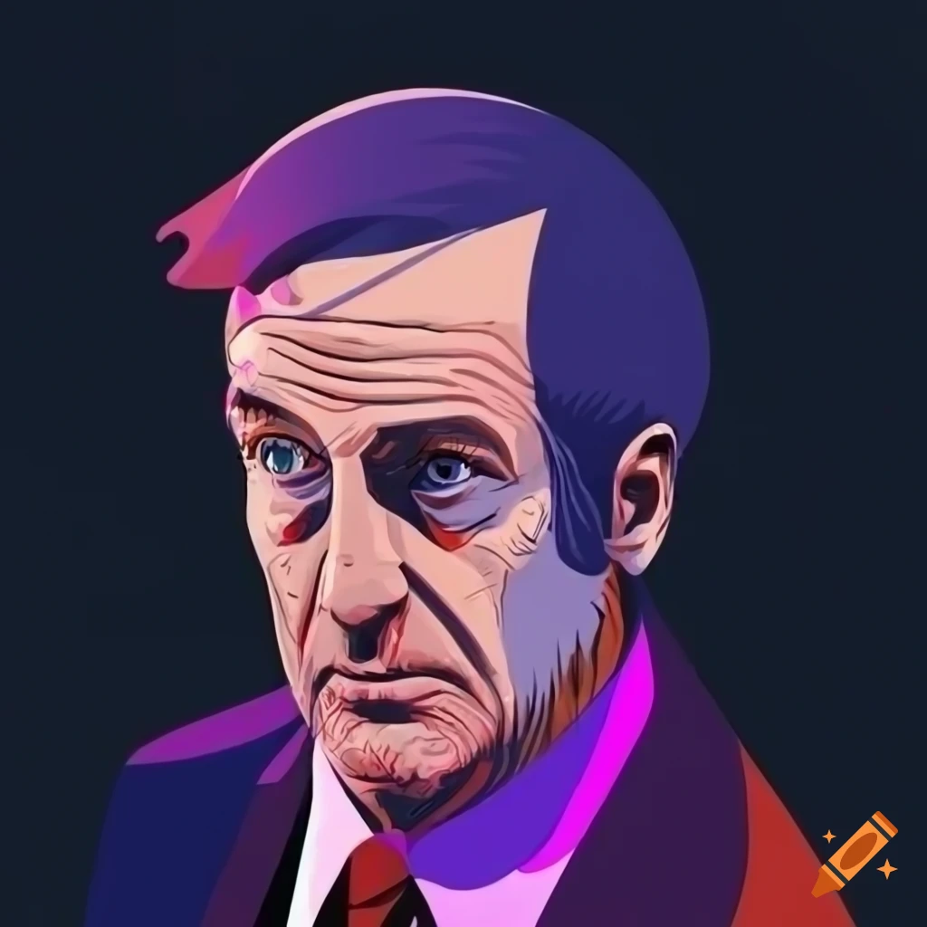 Intricate vector portrait of saul goodman