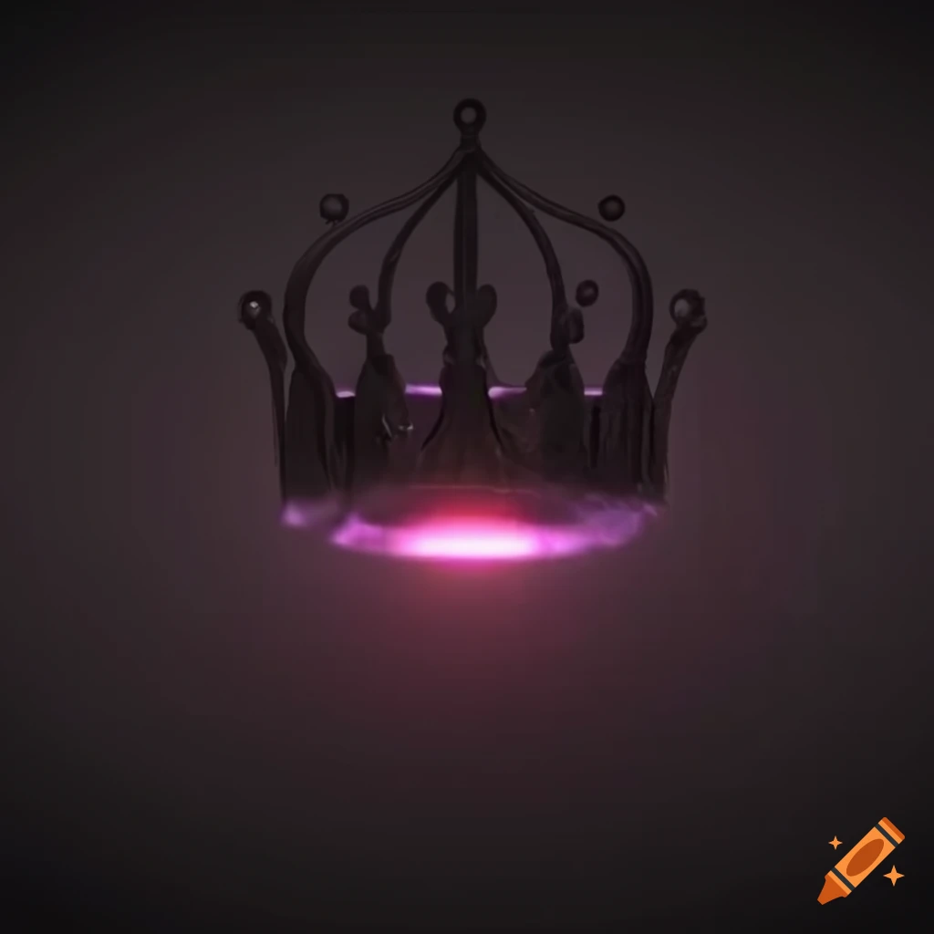 Levitating black crown with a magic glow
