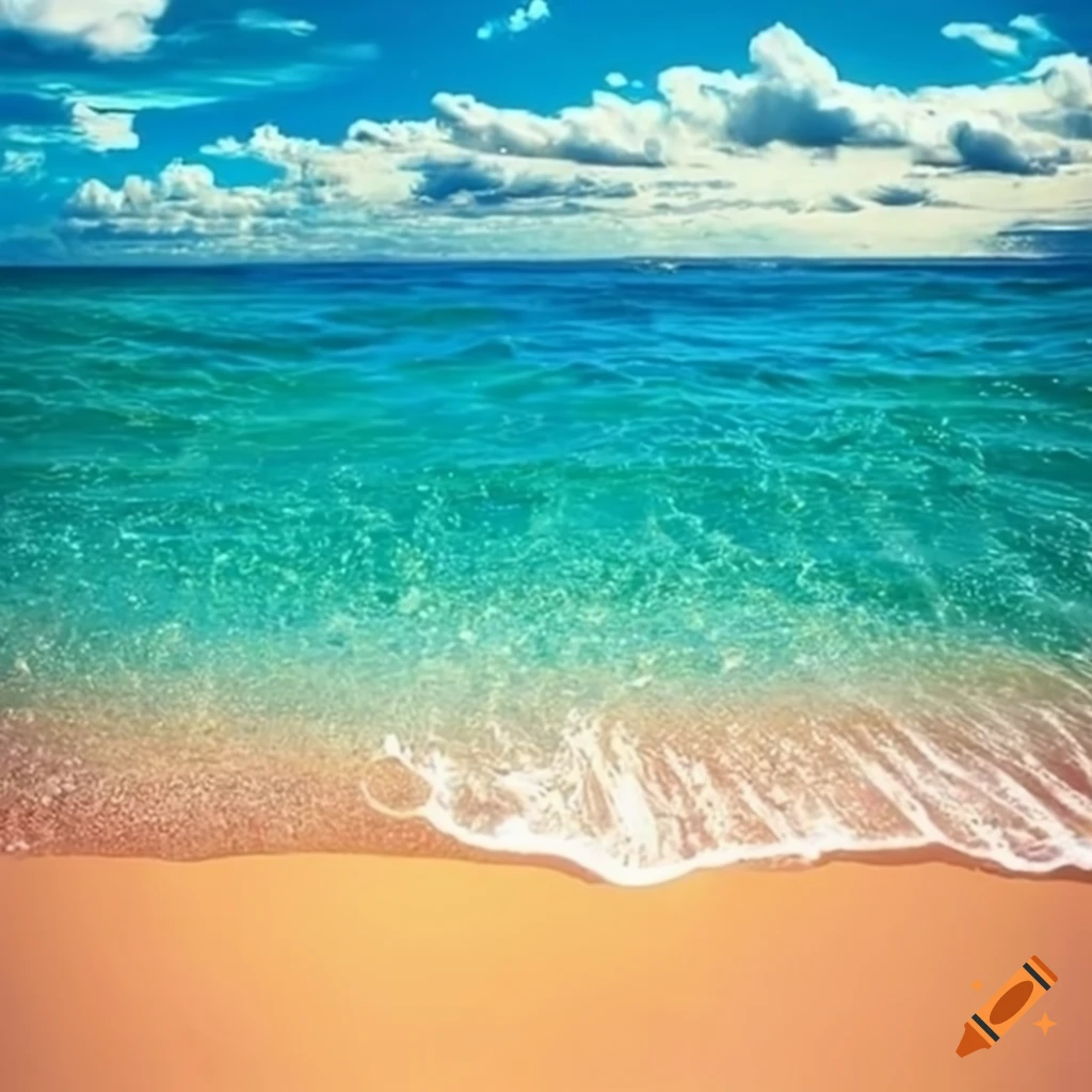 sunny beach in summer