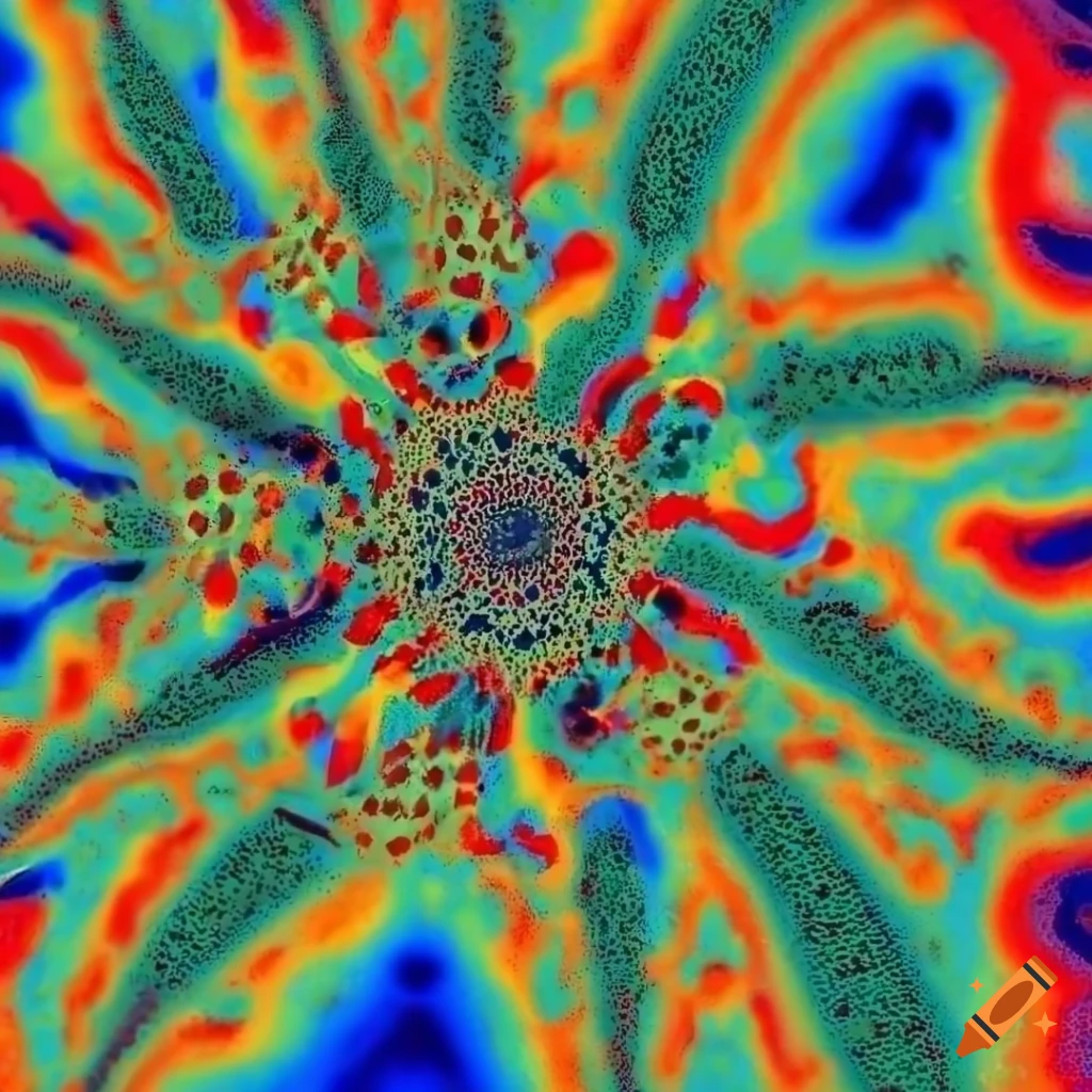 vibrant and colorful artwork with various patterns