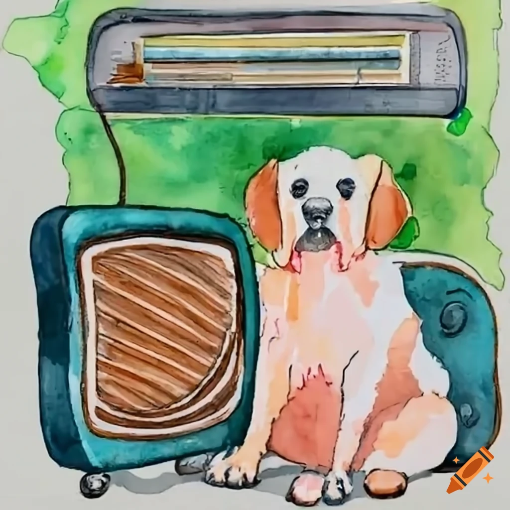 dog sitting beside a radio