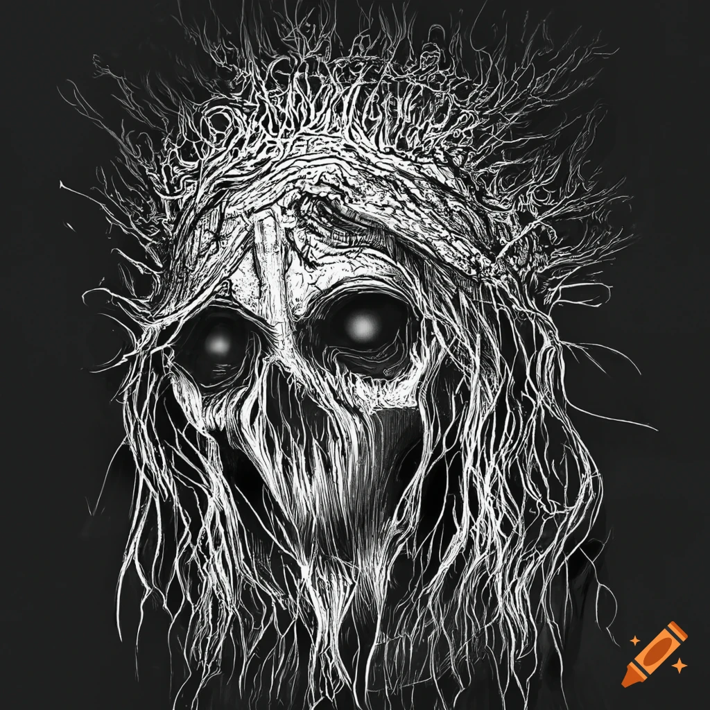line art illustration of cosmic horror
