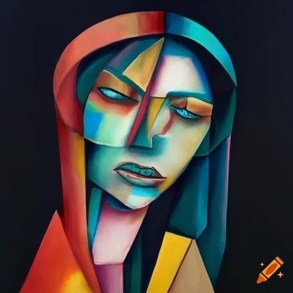 modern cubist artwork representing emotions