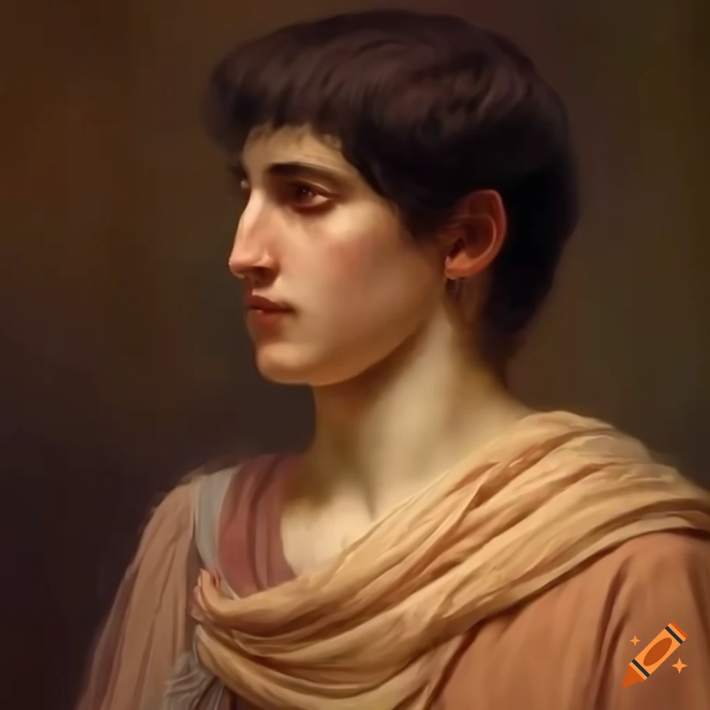 painting of a young man dressed as an ancient athlete