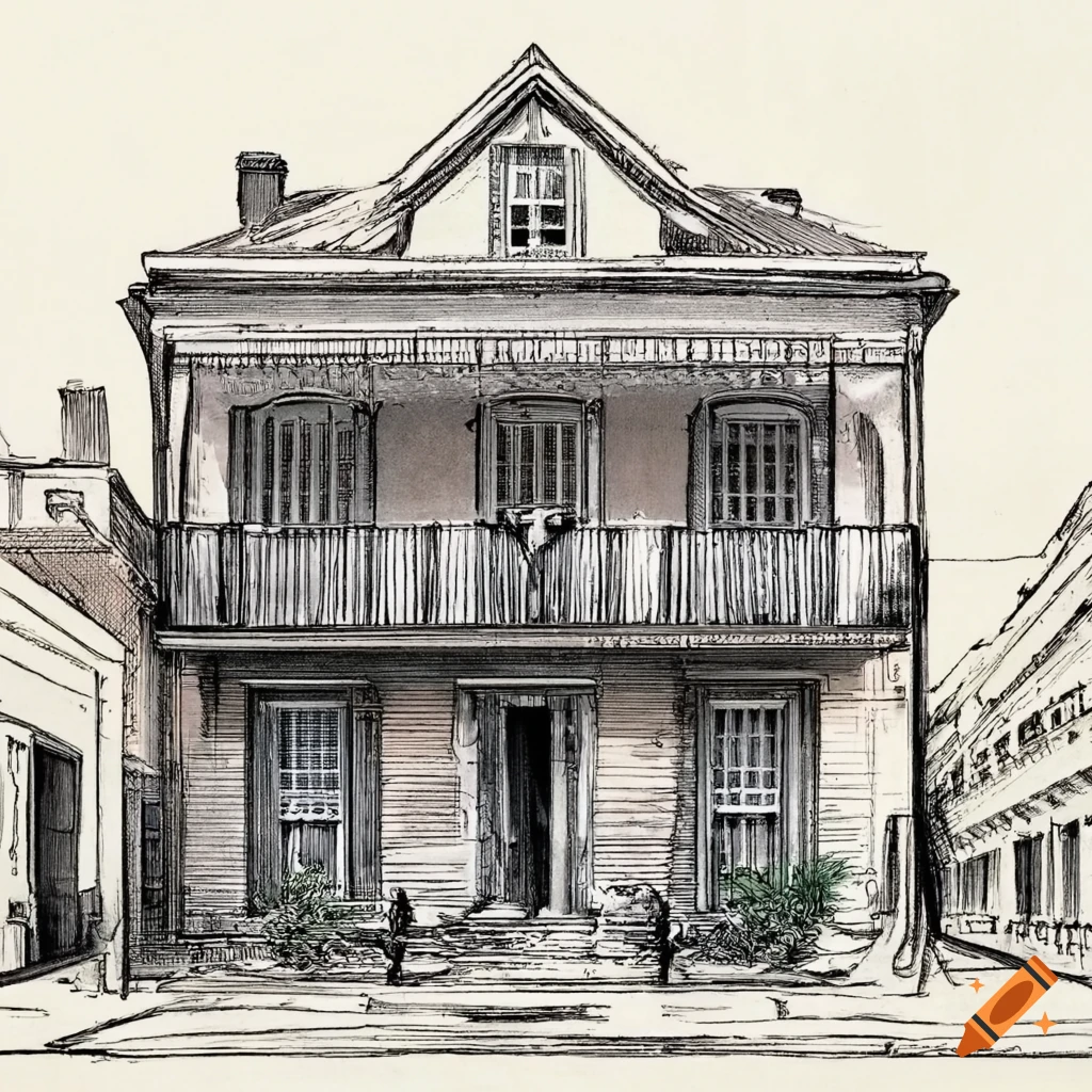 sketch of an old house in New Orleans