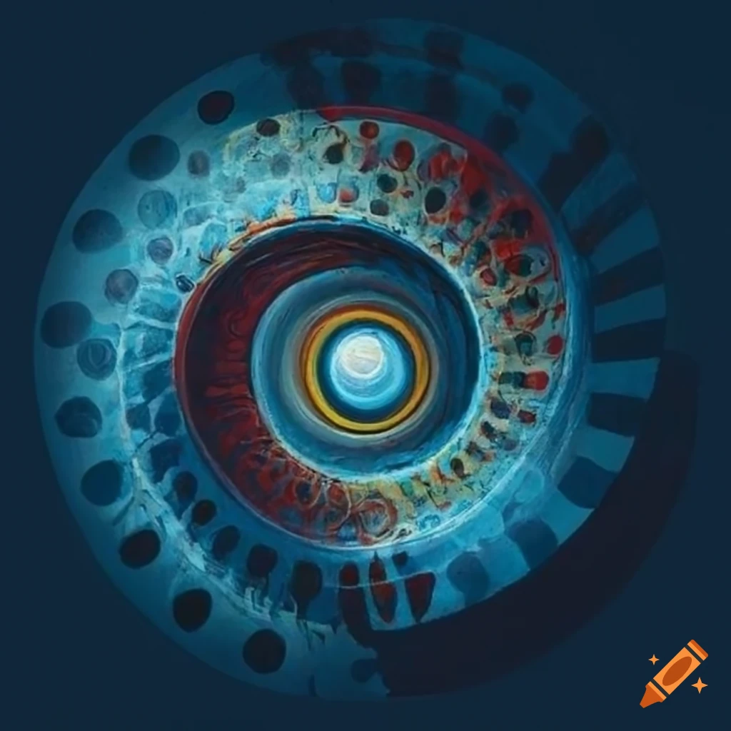 Abstract wheel art inspired by miro and giger