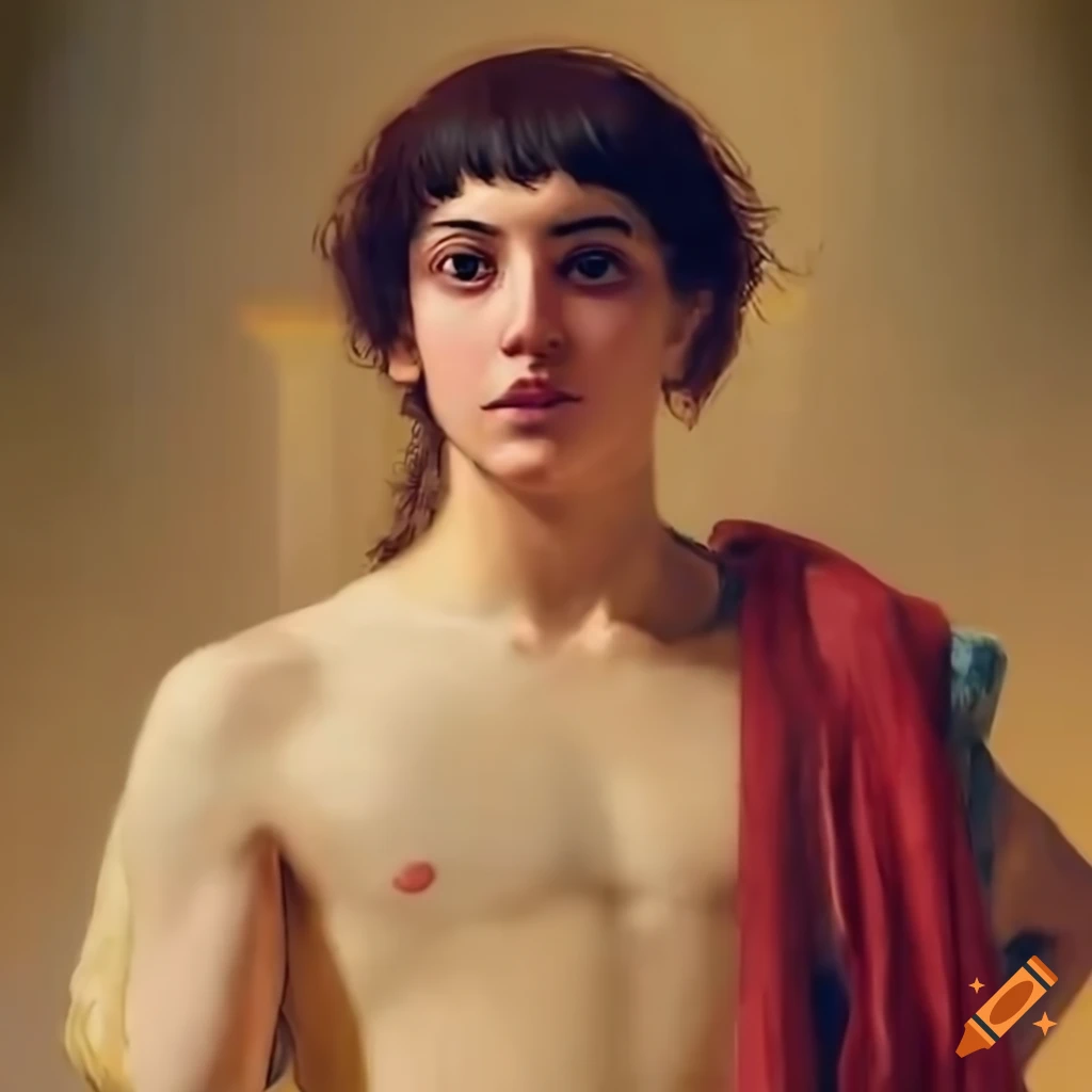 painting of a young man dressed as an ancient athlete