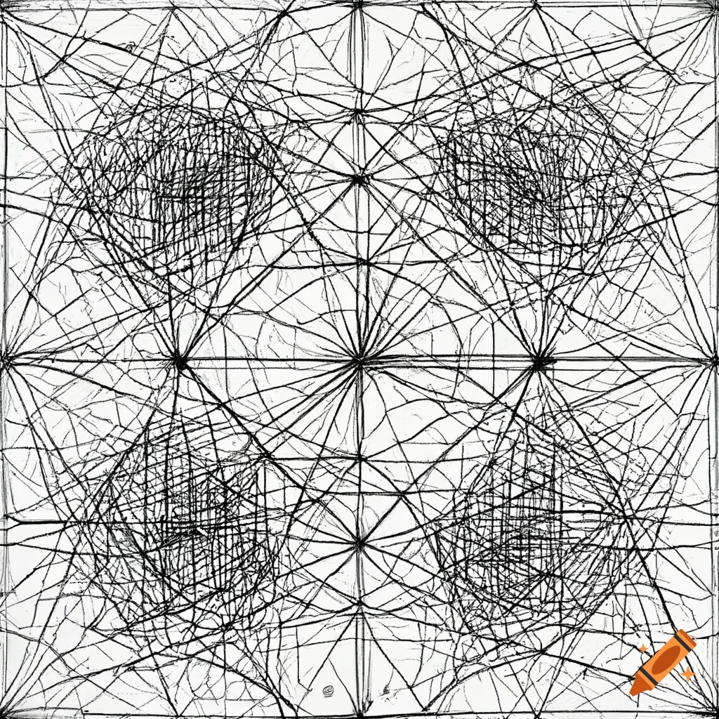 Abstract digital artwork with network lines on Craiyon