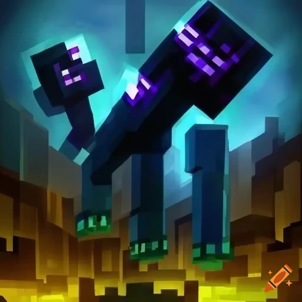 Minecraft end and enderman image on Craiyon