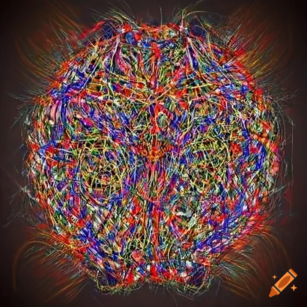 Abstract digital artwork with network lines